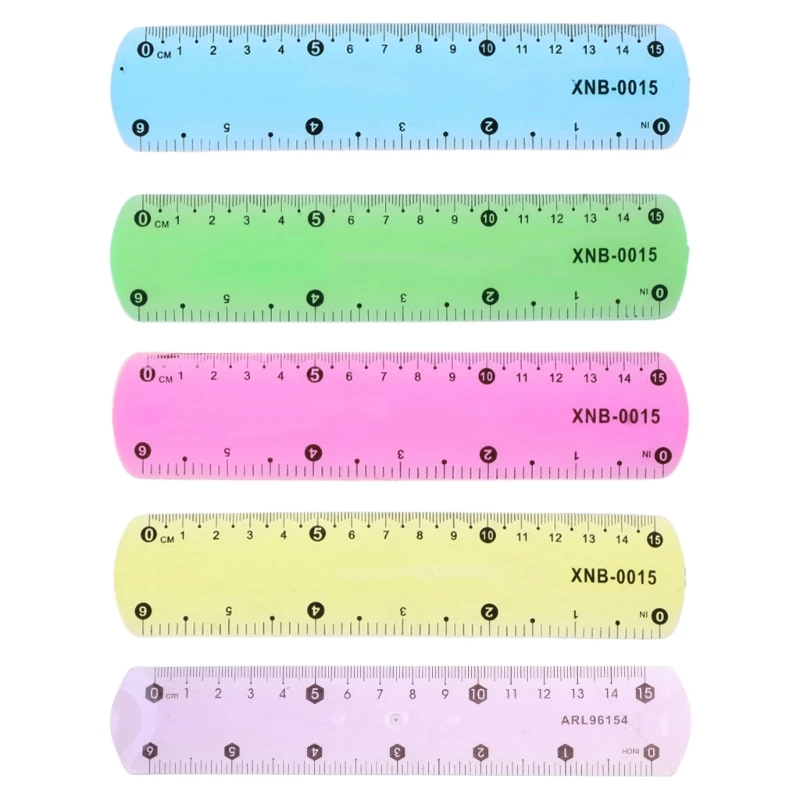 

15CM Soft Ruler Drawing Clear Ruler Plastic for Student Craft Sewing 96BA