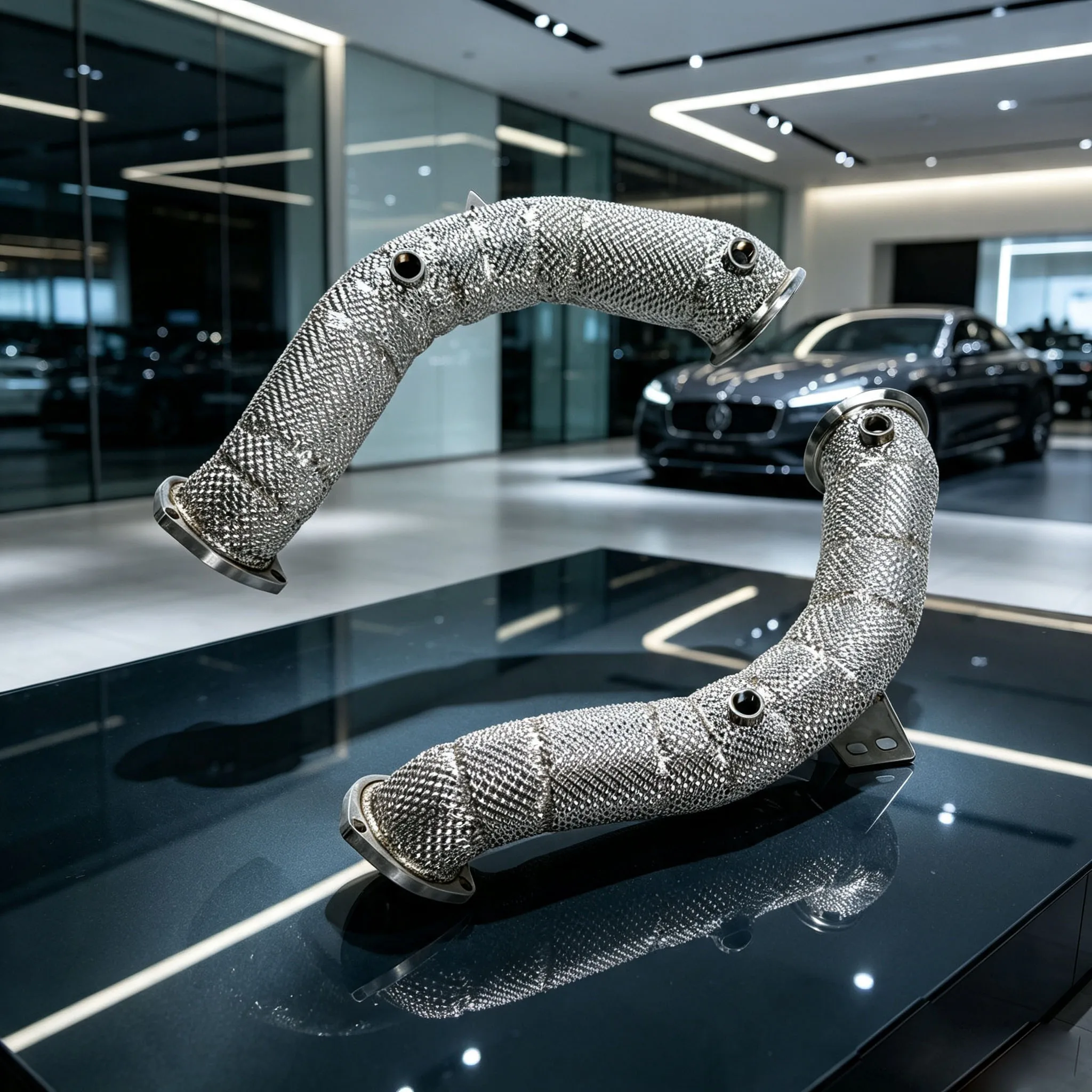 Durable Optimized‑Flow 304SS Exhaust Downpipe Heat Shield for 2020‑2025 Aston Martin DBX 4.0T V8