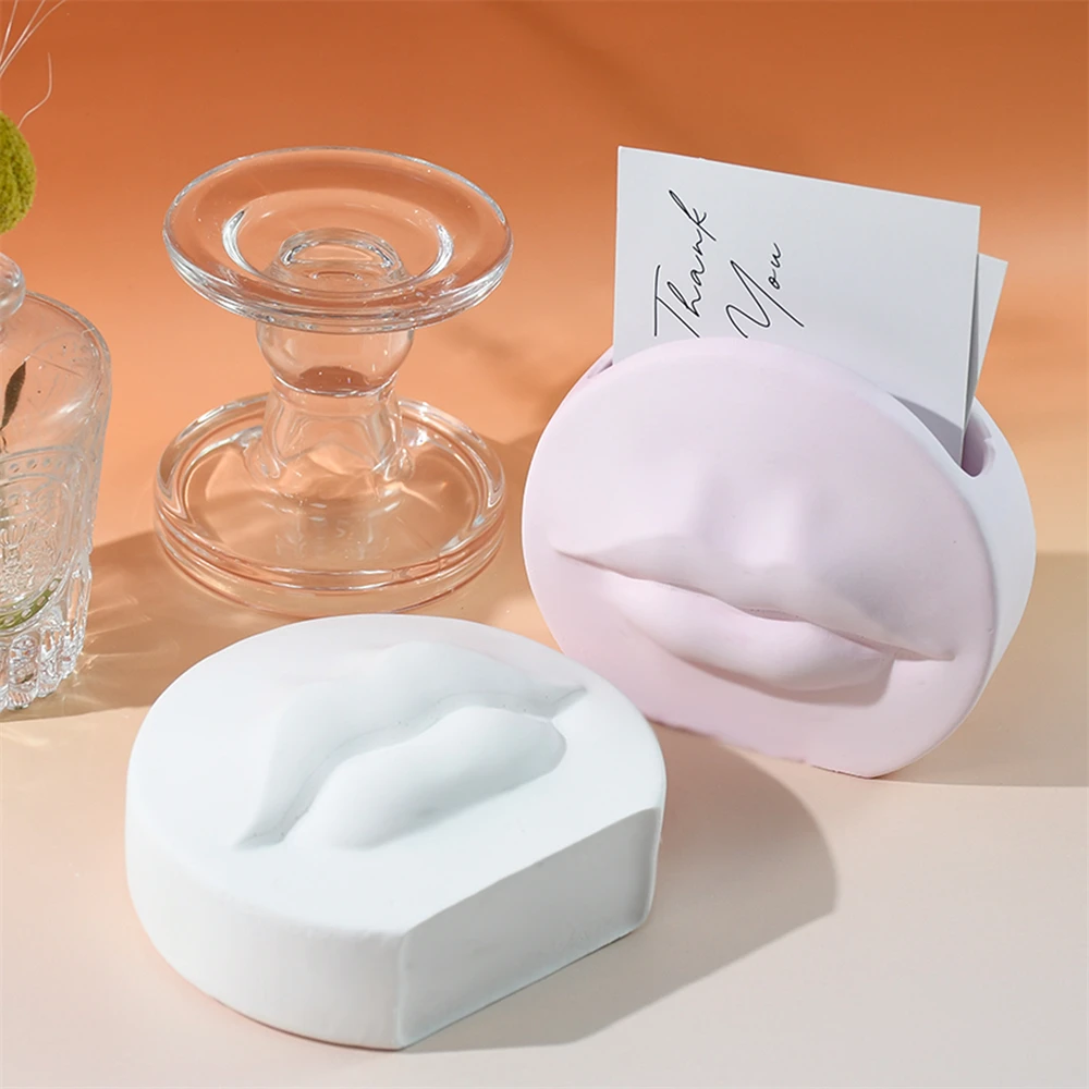 Lip Vase Concrete Cement Molds DIY Card Storage Box Gypsum Plaster Silicone Mould Sexy Thick Lips Craft Art Bottle Resin Mold