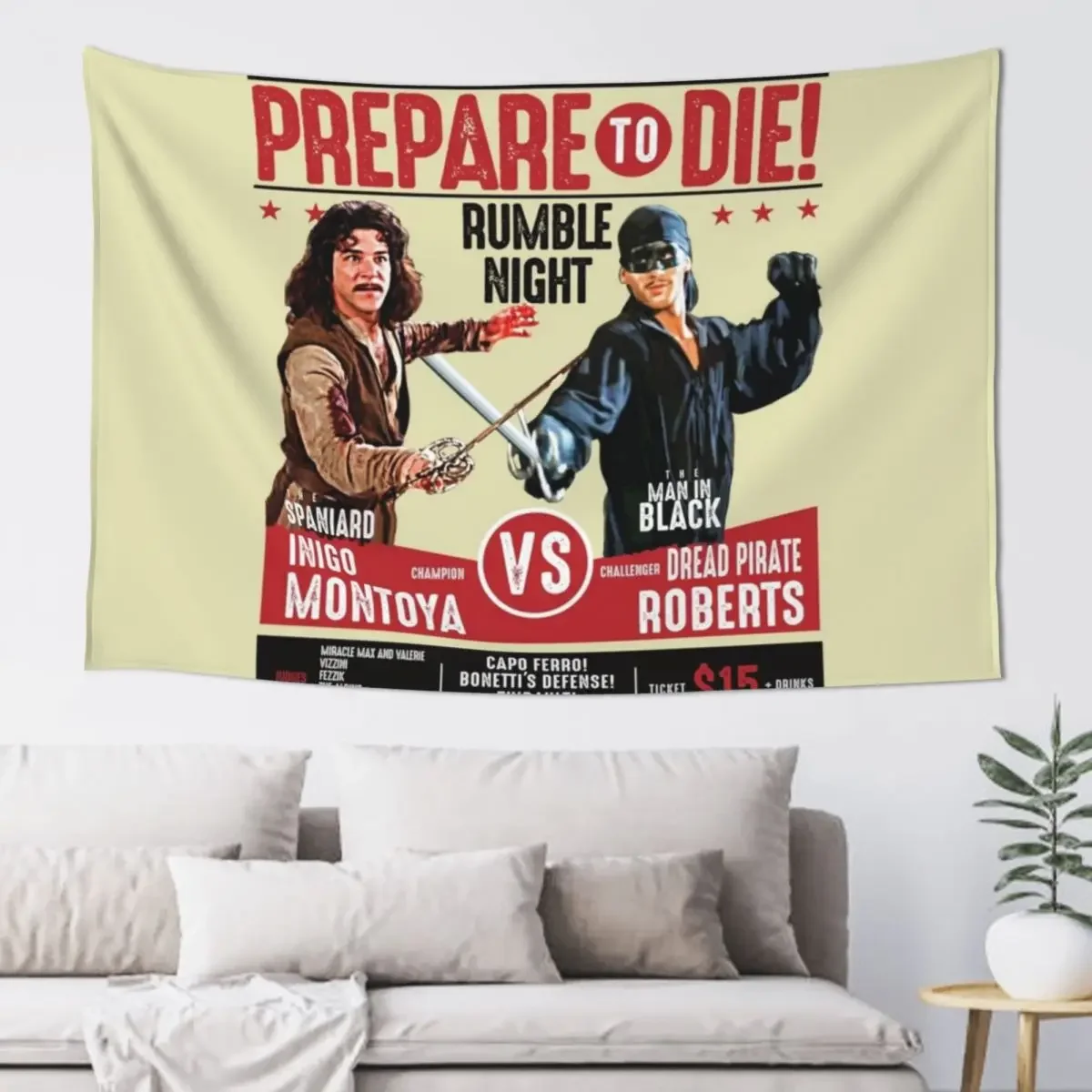 Inigo Montoya vs Dread Pirate Roberts Fencing Poster Tapestry Decorative Paintings Home Decor Accessories Tapestry