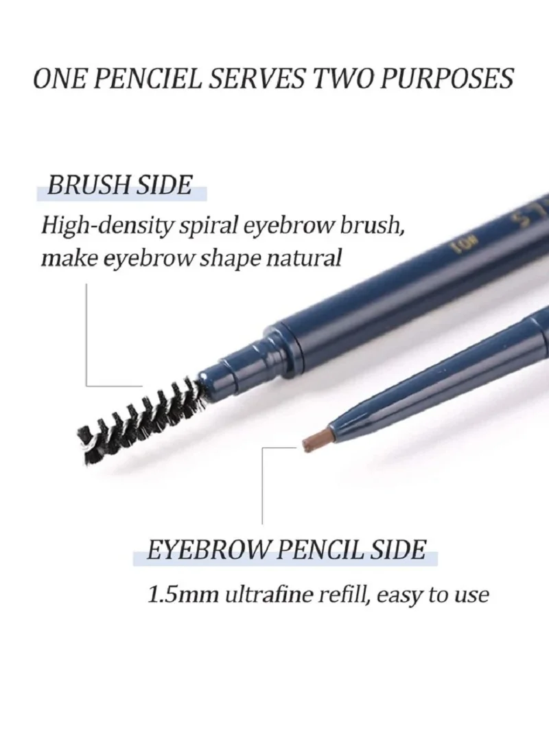 مكياج طبيعي برأسين قلم حواجب أوتوماتيكي ، مقاوم للماء ، يدوم طويلاً ، أدوات سهلة ، قلم بفرشاة ، 4 ألوان #4