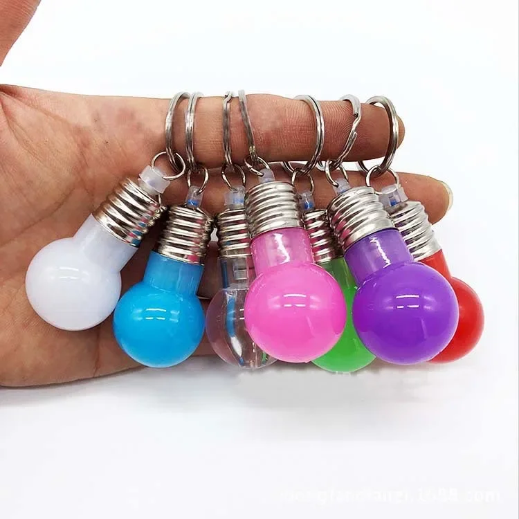 

Creative LED Flash Lights Mini Bulb Chain Keyring Cute Keychain Birthday Gift Christmas Halloween