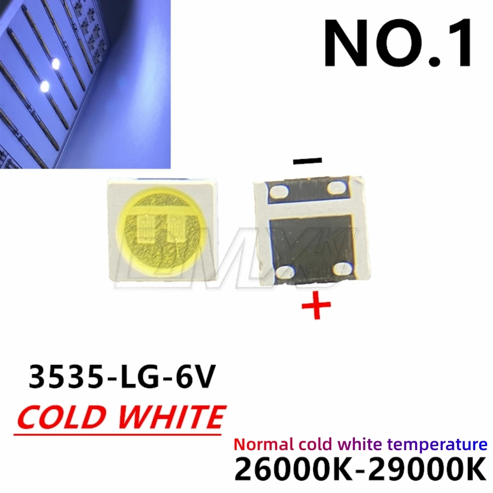 100-1000PCS Original For LG maintenance LED LCD TV display backlight bead 2W 6V 3535 highlights cold white replace LATWT391RZLZK
