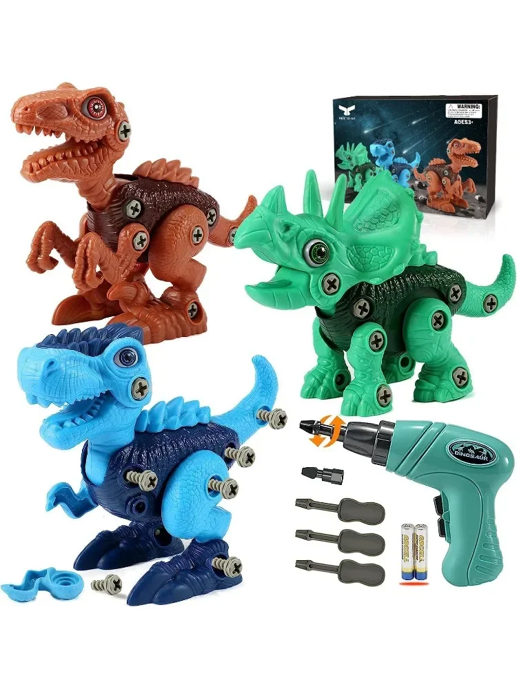 Kids Toys Stem Dinosaur Toy: Take Apart Toys for Kids 3-5 Learning Educational Building Sets with Electric Drill Birthday