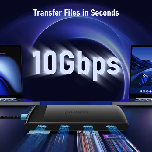 Imagen 2 del producto Lemorele-concentrador de red USB tipo C a USB 3,2 Gen 2 para ordenador, accesorios de oficina, Macbook Pro, PC, 5 en 1, 10Gbps