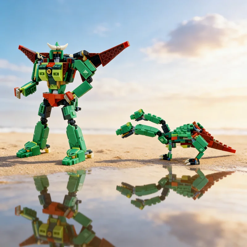 

489pcs MOC Transformer Two Headed Dragon Hung Grr Creator 3 1 Model Building Blocks Construction Toy Christmas Gifts DIY Idea