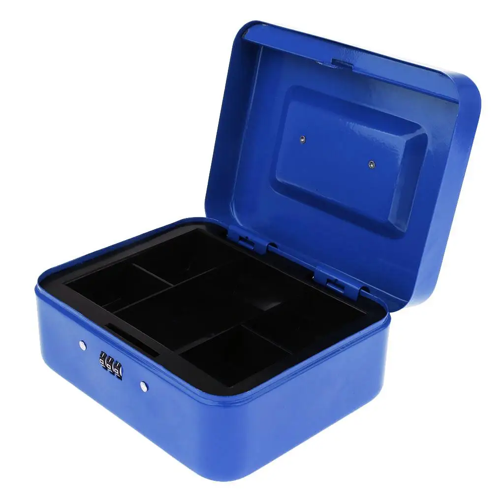 Home Security Metal Piggy Bank Money Box with Combination Lock Portable Cash Organizer for Kids