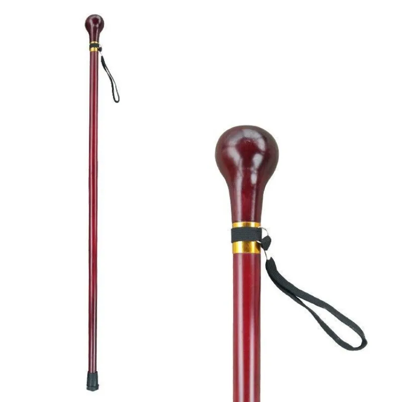 95cm Black Round Wooden Traditional Fashion Walking Stick Decorative Cospaly Party Jazz Dance Walking Cane Halloween Mace Wand