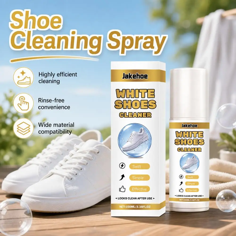 White Shoe Cleaner Spray Sneaker Whitening Yellowing Stain Remover Waterless Cleaning Solution Shoe Care