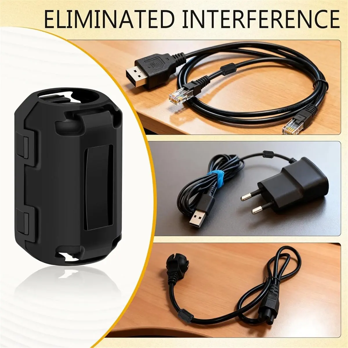 A26Z 60Pcs Ferrite Chokes Ferrite Beads Snap on RFI Noise Suppressor Cable Clip for 3.5mm 5mm 7mm 9mm 13mm Diameter Cable