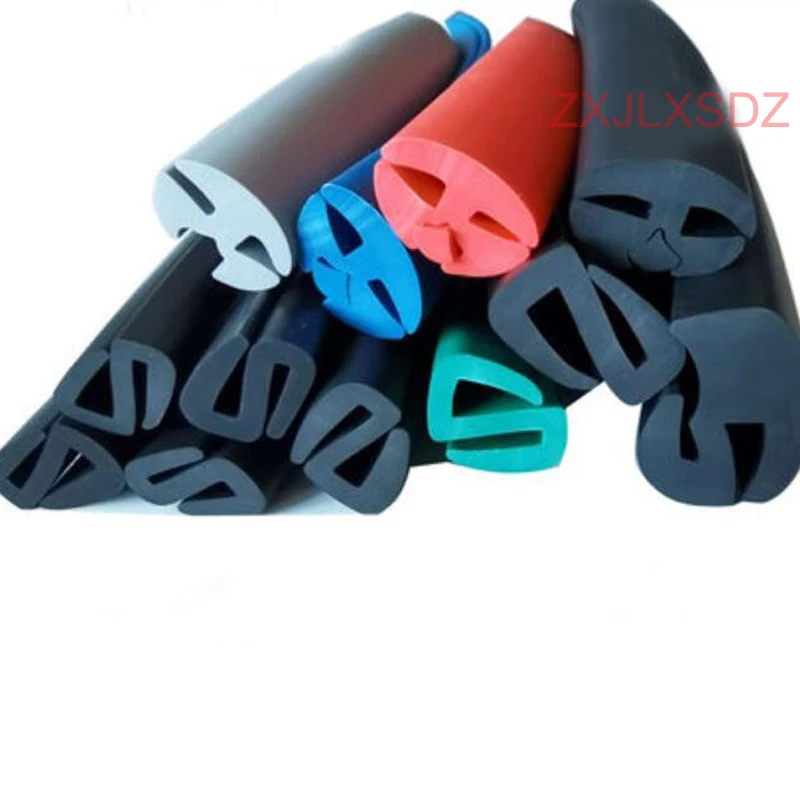 2 Meters S Type Rubber Sealing Strip Glass Shock Absorption Strip Aluminum Profile Caulking Strip