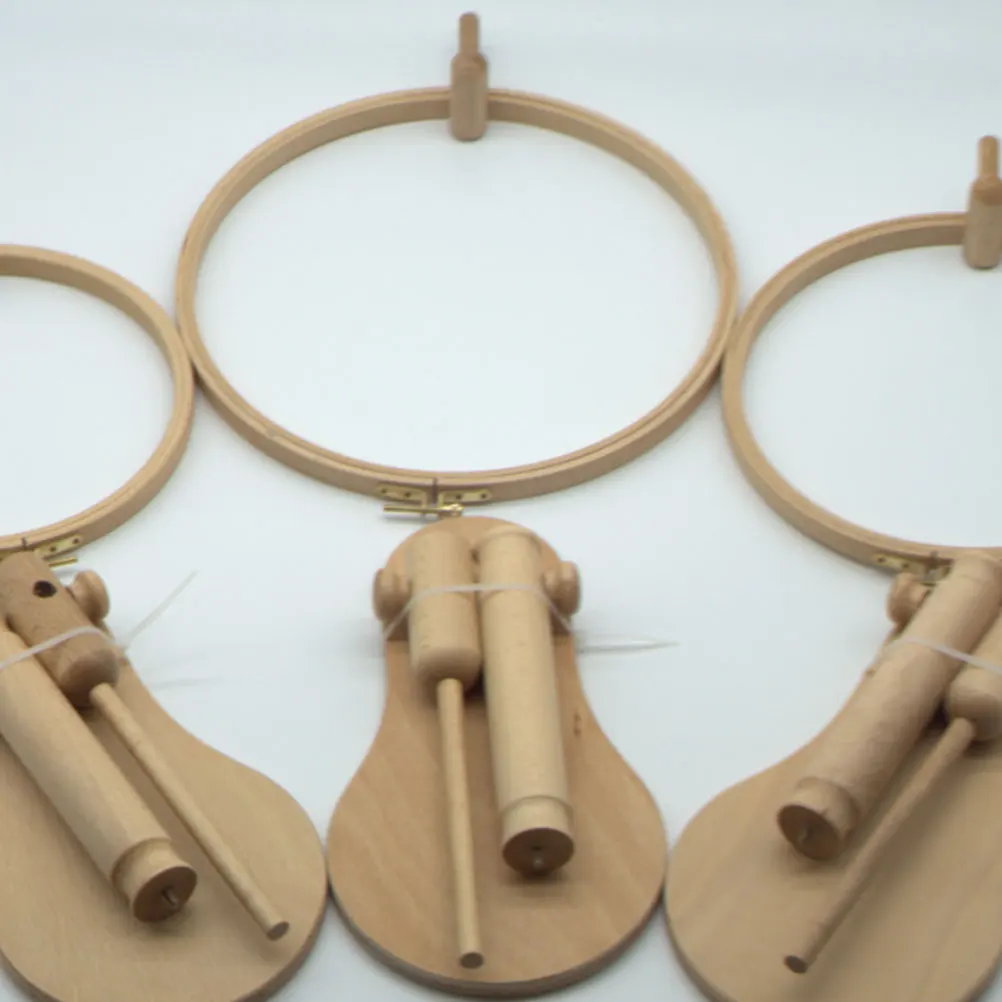 

1Set Hardwood Embroidery Hoop Rack Cross Stitch Frame Rotary 360 Stable Stitching Surface 18cm 21cm Embroidery Tool Set