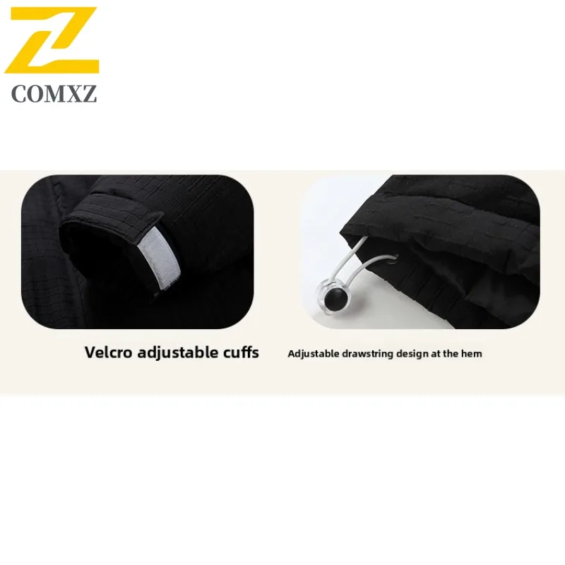 COMXZ Men Winter Jacket Solid Color Thickened Warm Trendy Style Ski Trip Snow Adventure Puffer Jacket High Quality Padding Coat