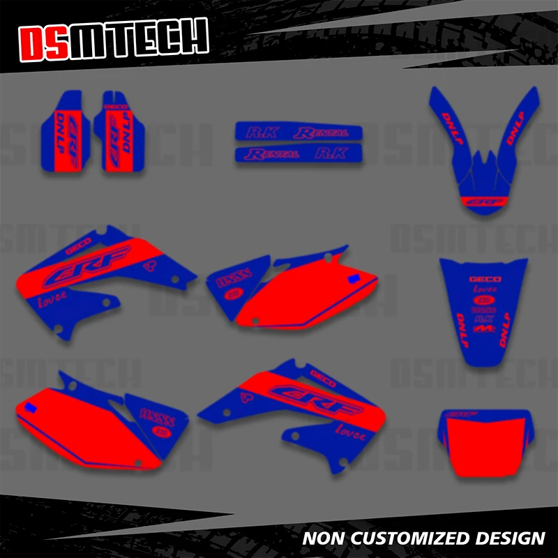 

DSMTECH для Honda CRF450R CRF450 2002 2003 2004 CRF 450 450R Графический фон наклейки Наборы наклеек номер имя на заказ