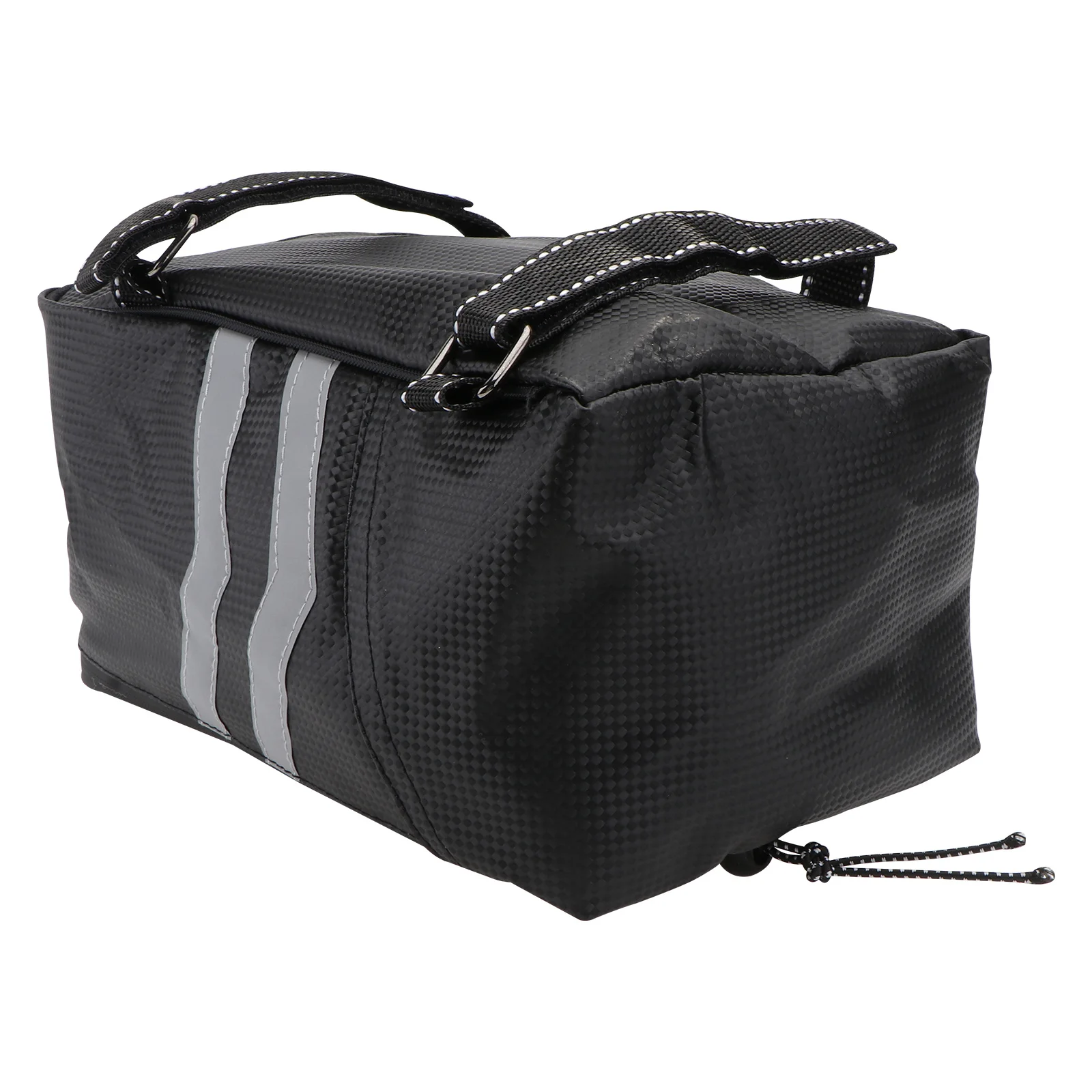 1 قطعة حقيبة المقعد الخلفي للدراجة مقاوم للماء سعة كبيرة PU صندوق تخزين المقعد الخلفي أشرطة عاكسة سحاب مزدوج مناسب للدراجات #5