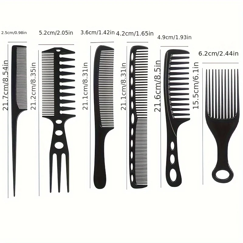 6pcs New Styling Hairdressing Men Women Beauty Salon Hair Hairdressing Black Brush Combs Hairbrush image 4