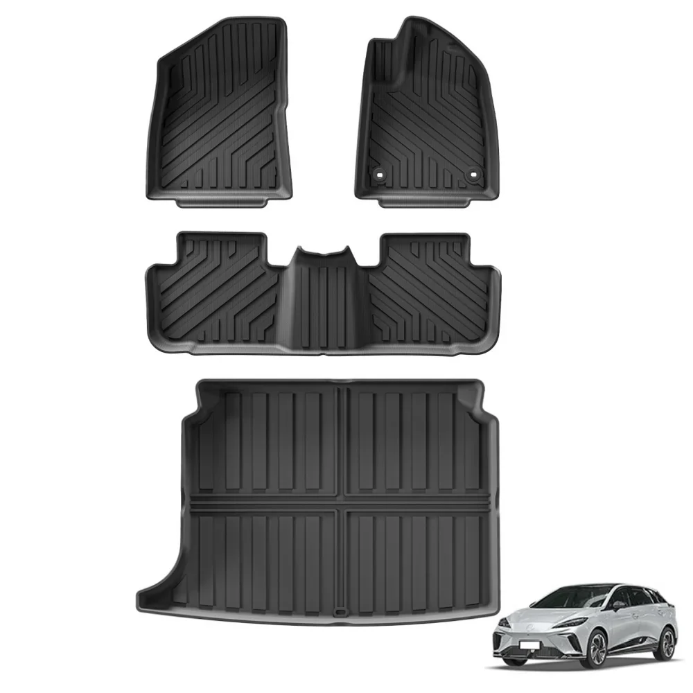 RHD for MG 4 MG4 EV 2022-2024 Car Floor Mats Trunk Pad TPE 3D Foot Pad All Weather Right Hand Drive Black