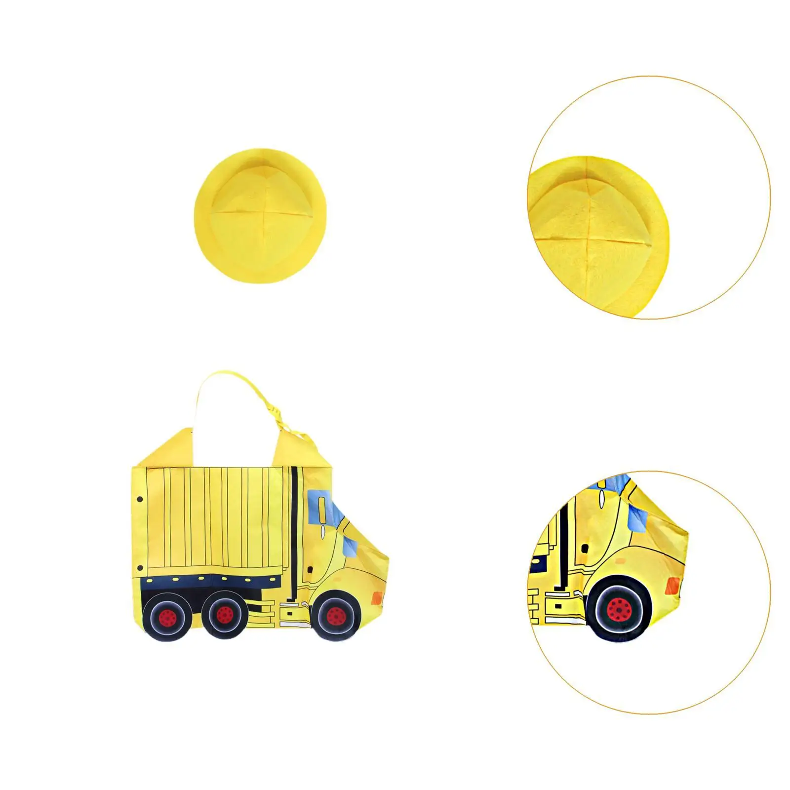 Halloween Dump Truck Costume with Construction Hat for Kindergarten Carnival