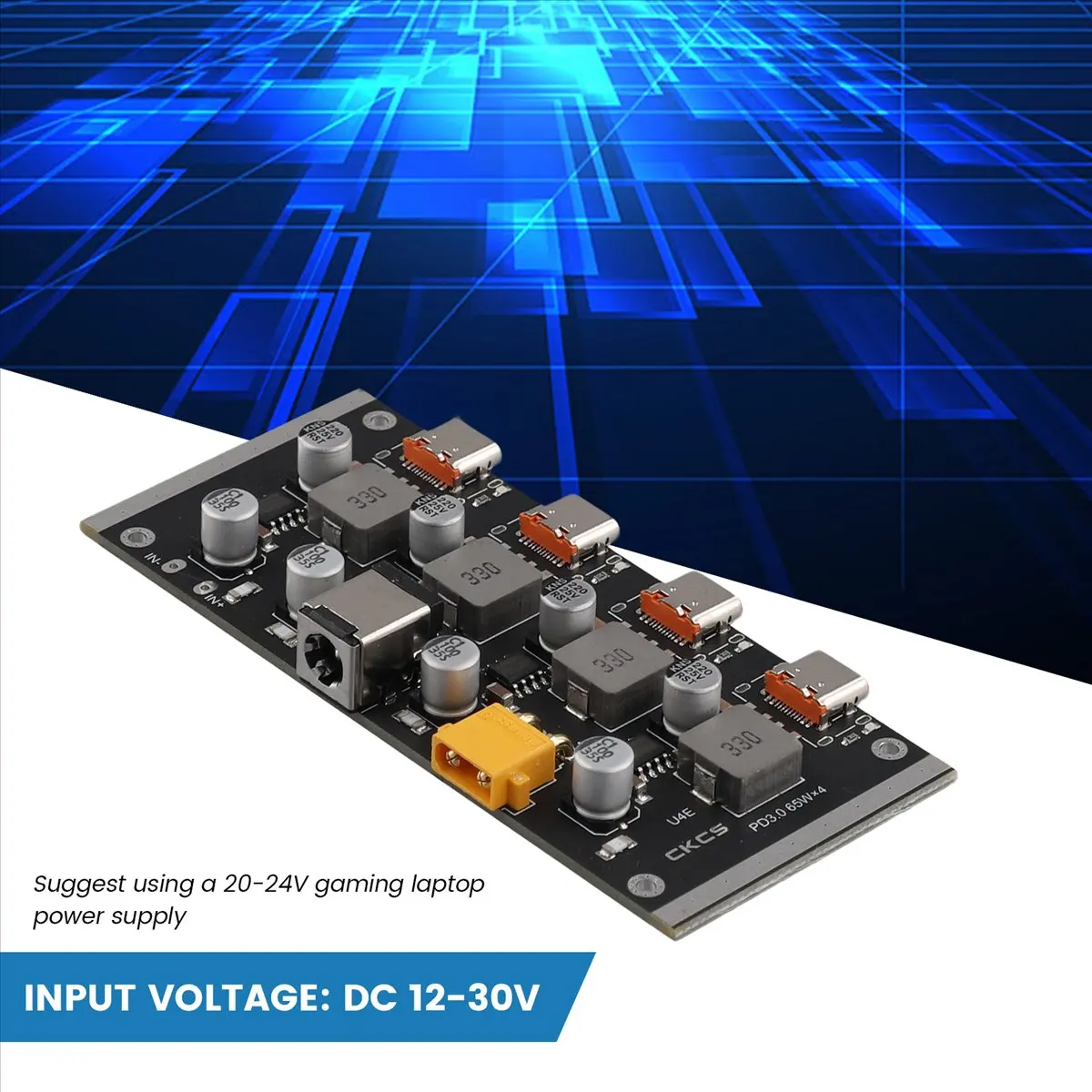 QC3.0 4-Way PD65W Fast Charging Module for / PD3.0 Fast Charging XT30PW/Type-C/5525-ABLM