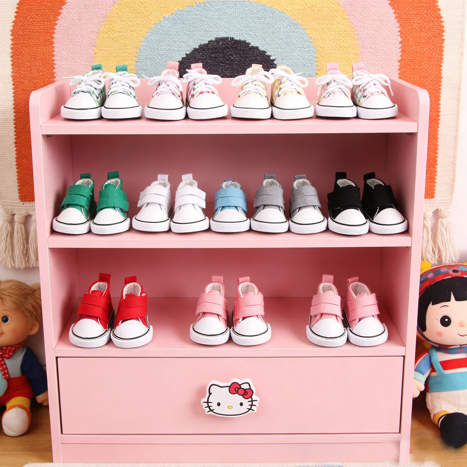 

5cm Canvas Doll Shoes For 14-inch American Dolls Cute Lace-up Paste Sneakers For 35cm Baby Girl Dolls,Nancy.Lisa Girl Dolls Toy
