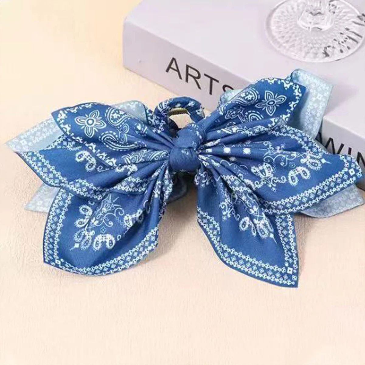 1pcs bohemian versatile unique hair clip, red cashew flower bow grab clip sweet shark clip resort ponytail clip fashion headwear image 6
