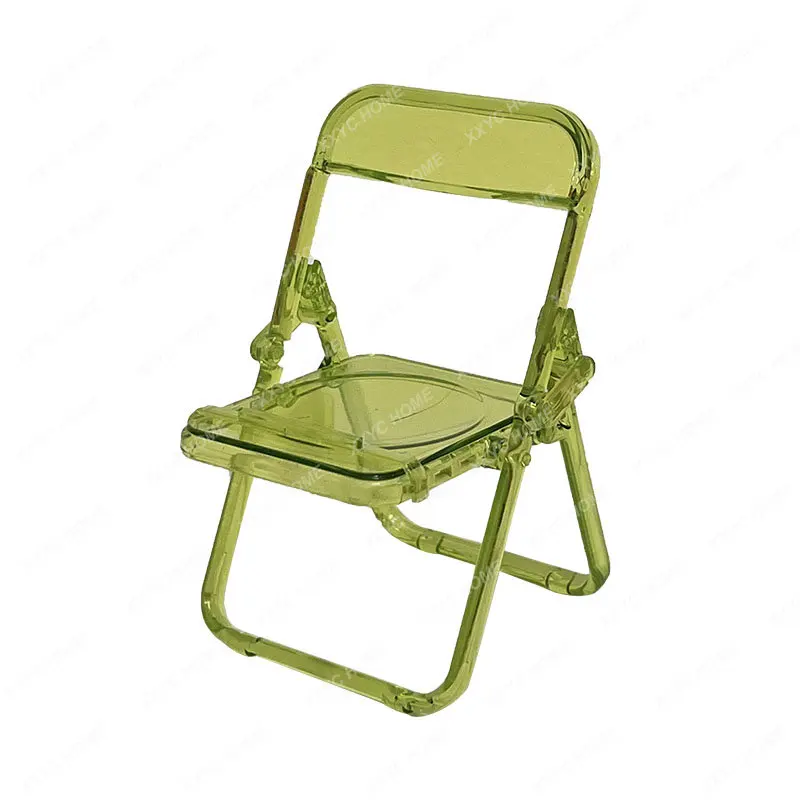 Cute Small Chair Foldable Lazy Mobile Phone Holder Desktop Portable Portable Stool Bracket desk decoration home accessories