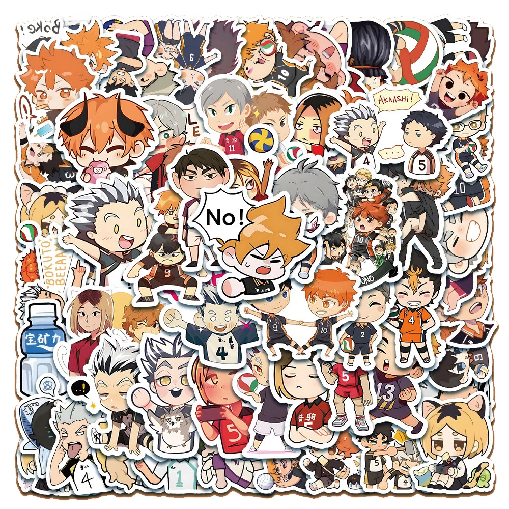 

10/30/60pcs Q Version Hinata Shoyo Haikyuu Anime Stickers Tobio Kageyama Cartoon Sticker Motorcycle Phone Graffiti Decal Toys