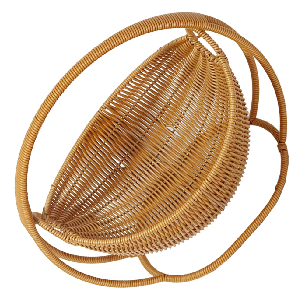 

Faux Rattan Fruit Basket Creative Cradle Design Lightweight Snack Organizer Decorative Storage Bowl for Kitchen Counter