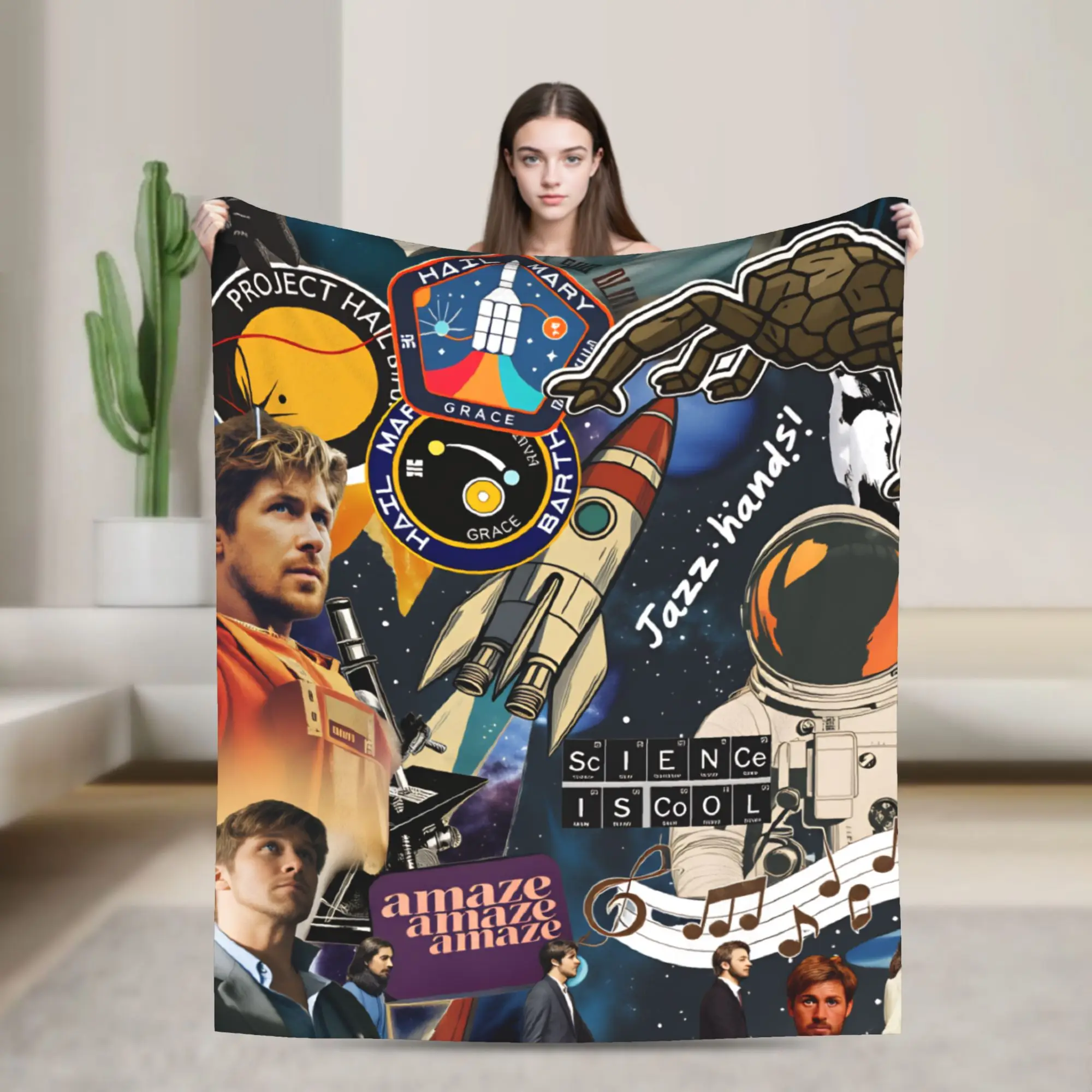 Project Hail Mary Flannel Blankets  Super Soft Bedding Throws for Home Decor Decorative Novelty Bedspread Sofa Bed Cover
