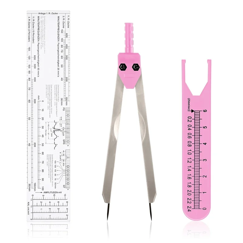 EKG Calipers ECG Calipers Measuring Tool With Ruler EKG Caliper Divider For Measuring Electrocardiographs EKG Calipers-AT36