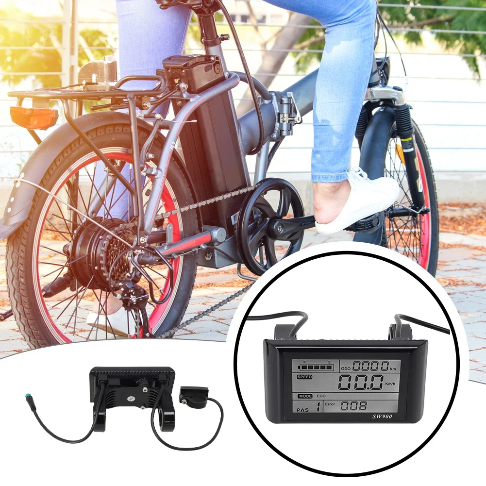 LCD Display SW900 Waterproof 110*61mm 24/36/48V Compatible With JN Controller E-Bike Electric Bicycle Meter Control