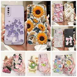 For Samsung Galaxy A30S Case SM-A307F Cover New Fashion Flower Bowknot Soft Silicone Protective Shell For Samsung A50 A50S Funda