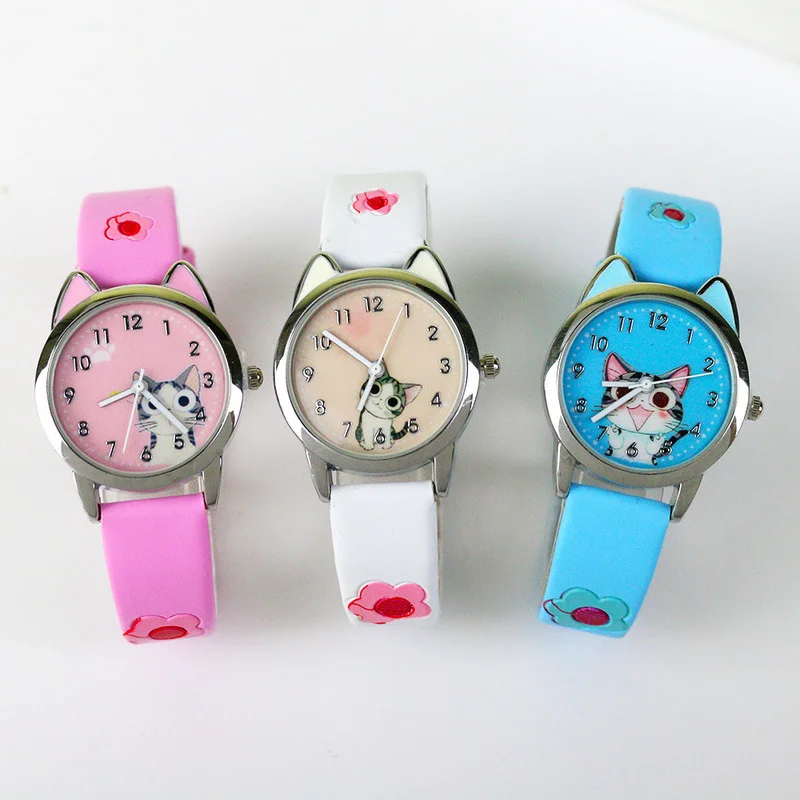 

Cute Cheese Cat Pattern Women Watch with Bracelet Quartz Analog Ladies Watches Kids Girls Student Clock Gift Relogio Feminino