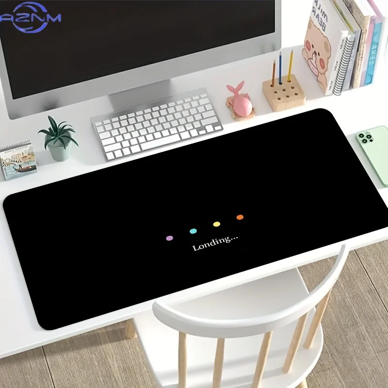 [Gaming Mouse Pad] 1pc Diatom Mud Large Gaming Mouse Pad, Featuring Minimalist Design, Black Base Adorned with Colorful Polka Do