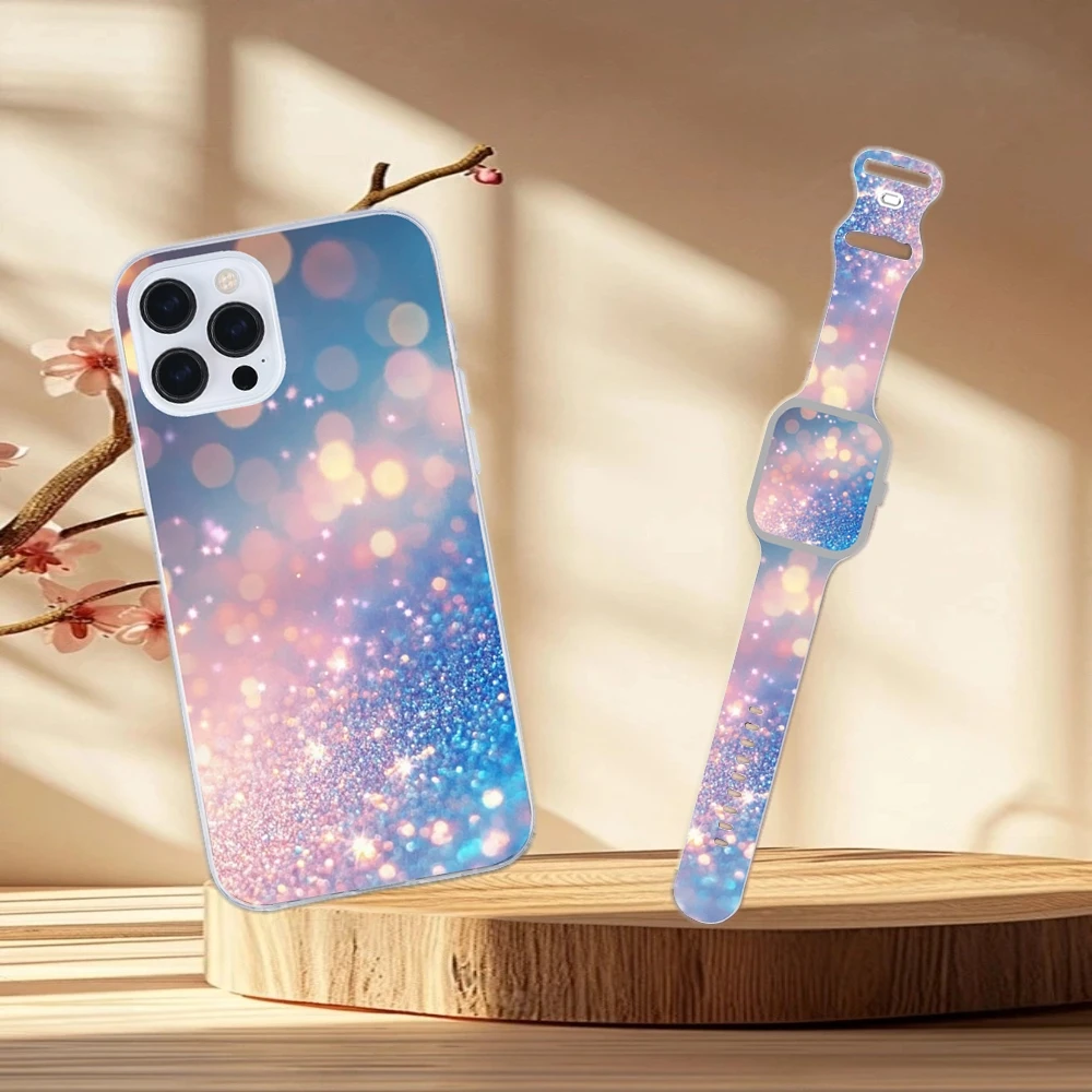 Conjunto de pulseiras de silicone personalizadas brincalhão e capa de telefone para iPhone12-17 e Apple Watch 9 8 7 6 5 Ultra SE 38 40 41 42 44 45 49mm presentes