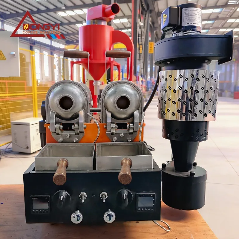 Airo DONGYI  Small Sample Coffee Roaster 100g 200g Per Batch Two Drums Coffee Roaster for Coffee Bean Cupping Test view 4