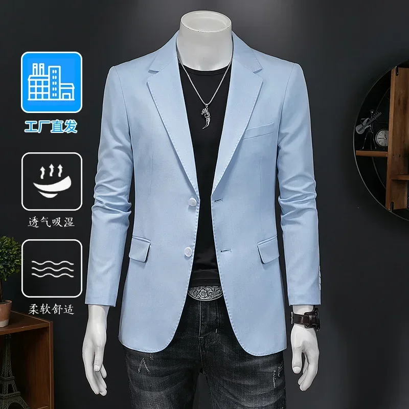 B102-Business-ropa formal profesional para hombre, chaqueta de estilo coreano, vestido de negocios, traje ligero de boda