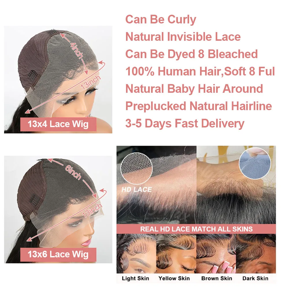 ルーズウォーターウェーブレースフロントウィッグ透明13x4 13x6 HDレースフロントディープウェーブカーリー人毛ウィッグ女性用300%密度