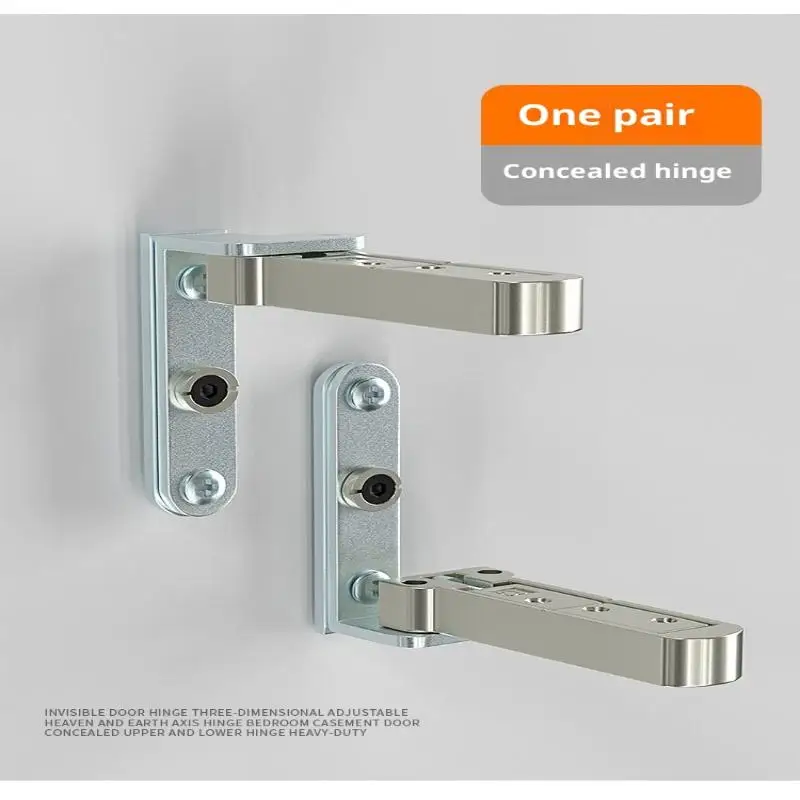 2 قطعة سبائك الزنك/الحديد مفصلات مخفية للأبواب ثلاثية الأبعاد قابل للتعديل قطب غير مرئية العالم المفصلي سبائك الزنك الباب المفصلي الأثاث الأجهزة