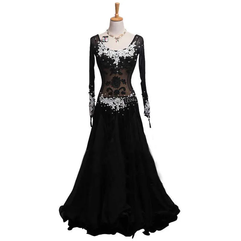 女性のモダンなロングスカートダンスドレス 2025 社交練習着ワルツタンゴカクテルプロムカスタマイズ可能な女性服