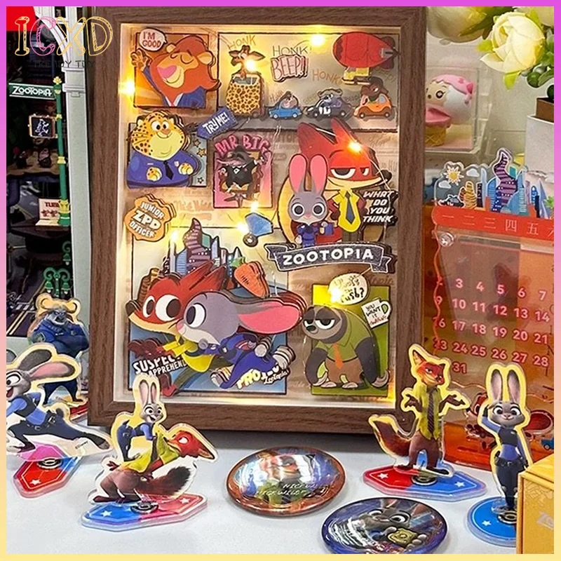 

3D-пазл Disney Zootopia, сборка своими руками, рамка ручной работы, настольное украшение, подарок на день рождения для детей, декор с персонажами мультфильмов