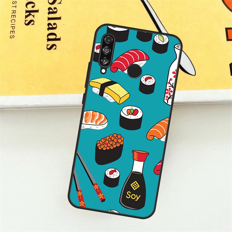 Japanese Sushi Food Case For Huawei P30 P20 P40 Lite Nova 11 Pro 9 10 SE 5T 3i 7i 11i Y60 Y70 Y90 Y61 Y91 Cover