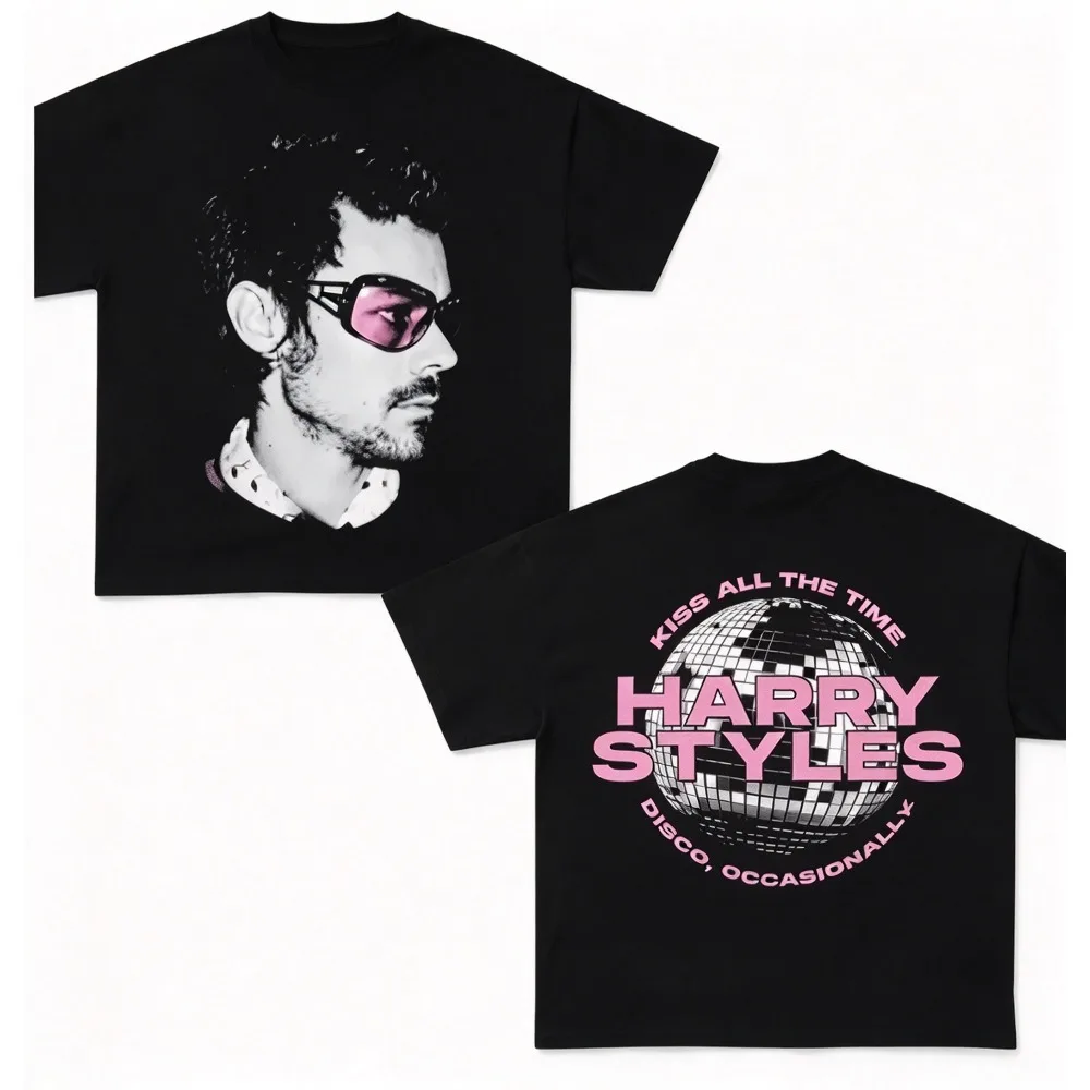 2026 New Harry Styles Together Together Tour Vintage Washed Print T-shirt Oversized Crew Neck Tops  Summer Trendy Streetwear
