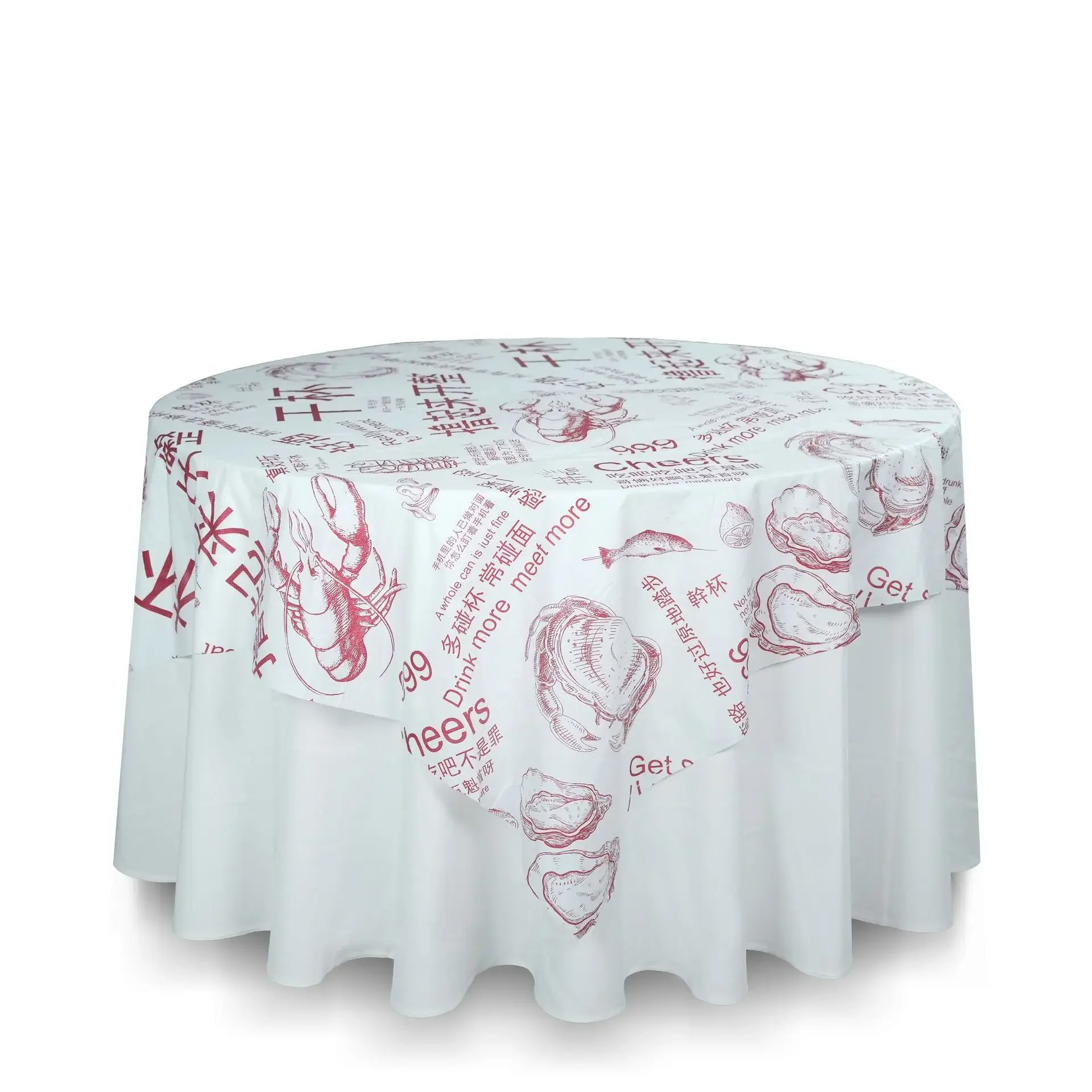 

Restaurant Hotel Picnic Camping Disposable Tablecloth Round Table Thickened Plastic Food Stall Square Table Meal Round
