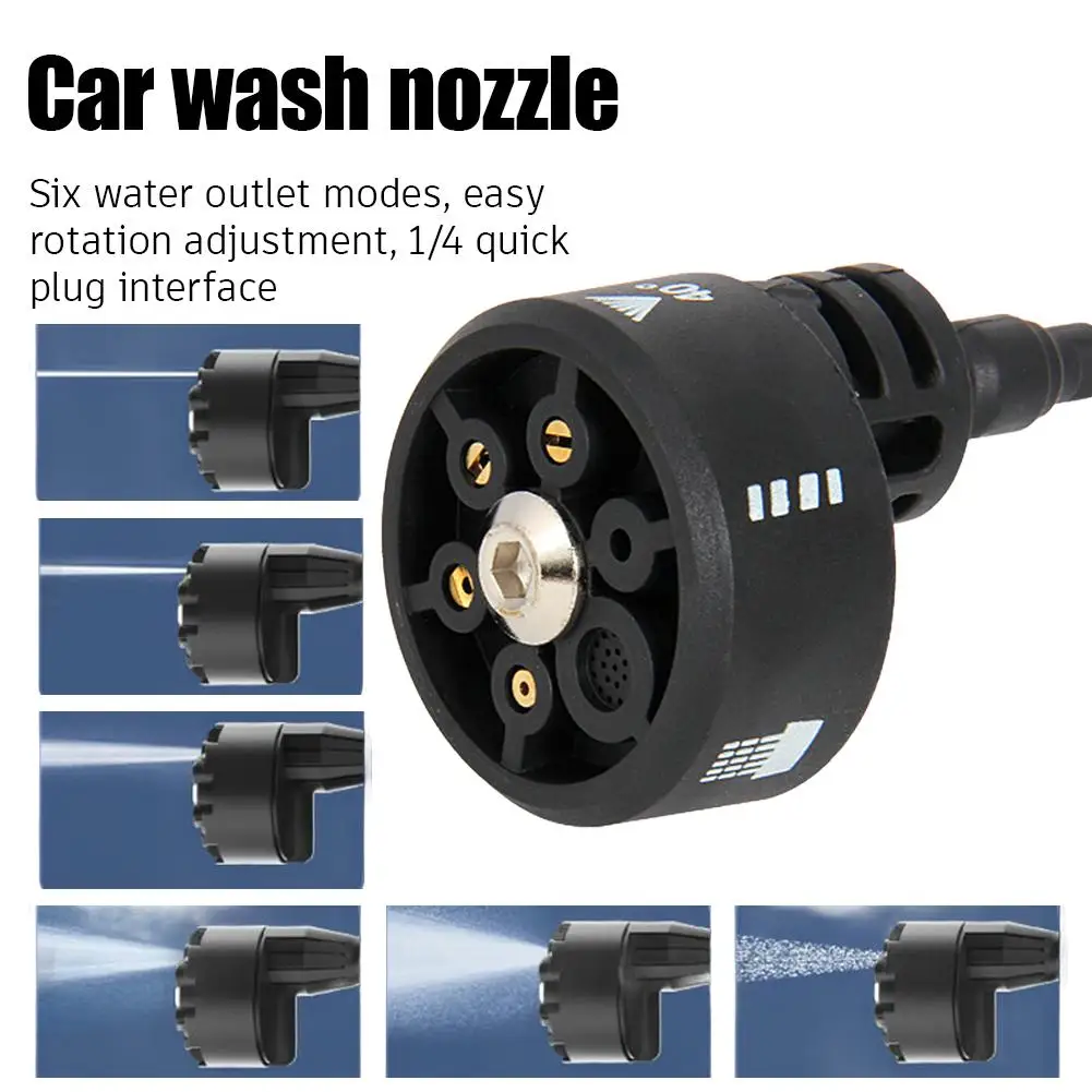 6-in-1 Adjustable Pressure Washer Nozzle 1/4 Inch Quick Release Multi-Pattern Spray Tip for Power Washer Accessories