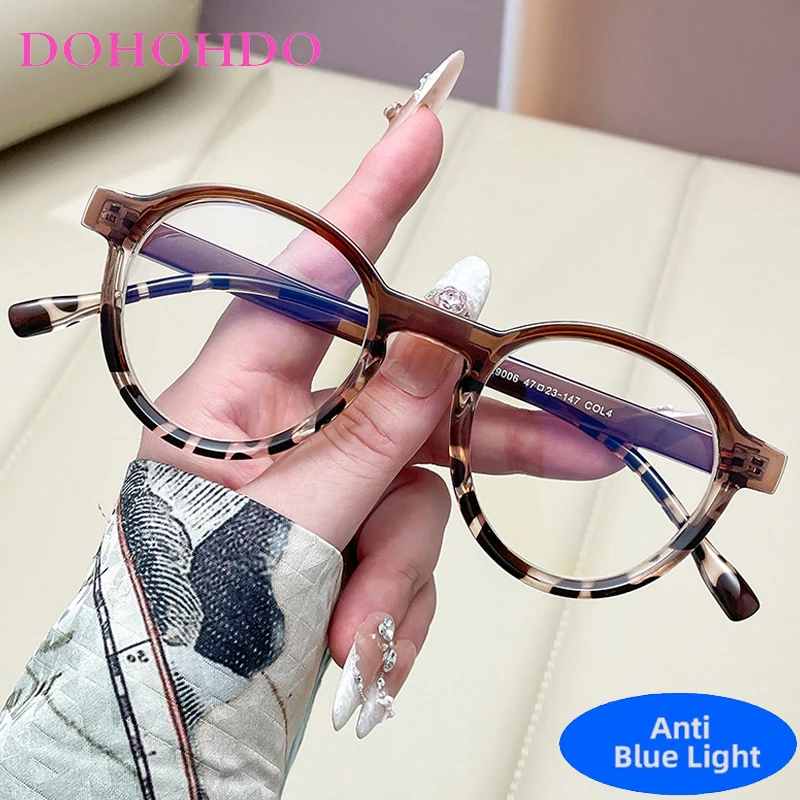 

Trend Luxury Retro Round Eyeglasses Men Women Fashion Brand Designer TR90 Optical Spectacle Anti Blue Light Computer Eyeglasses