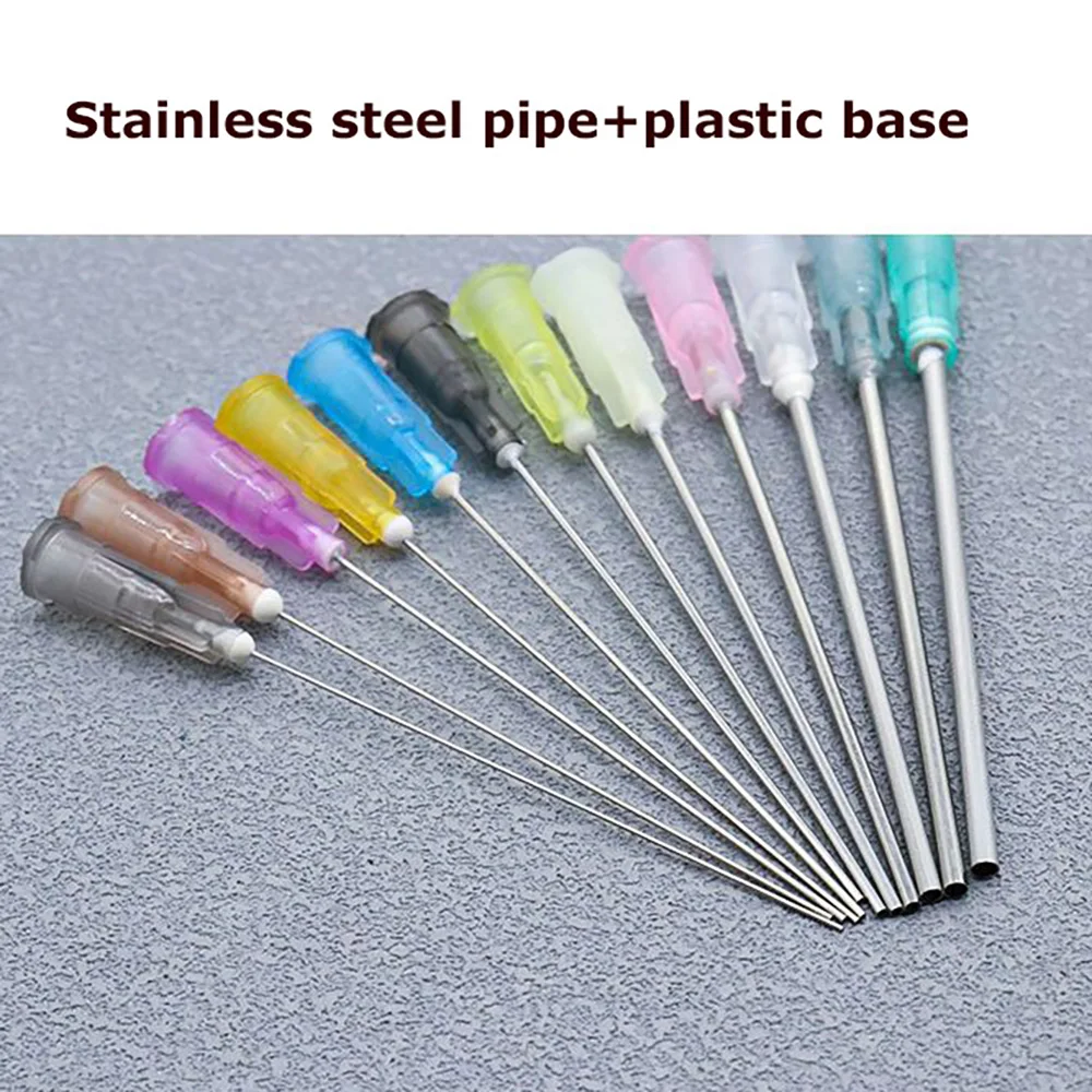 10pcs/Bag 100mm Precision Tips Liquid Dispenser Syringe Blunt Needle Stainless Steel Tube 14G 15G 20G 27G,Glue Dispensing