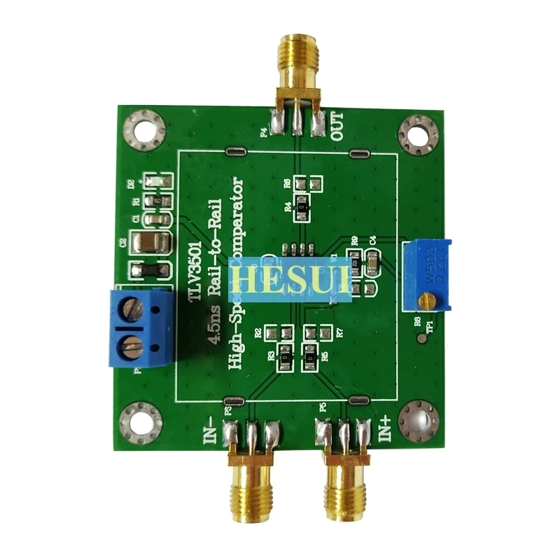 TLV3501 ultra-high speed voltage comparator module compares rail-to-rail sine square waves with the opposite