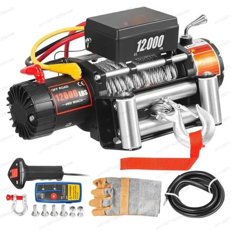 12v/24v 20000LBS IP67 Car 4x4 SUV Wired/Wireless Control Pure Copper Motor Synthetic Rope Electric ATV Winch Auto Boat Cranes