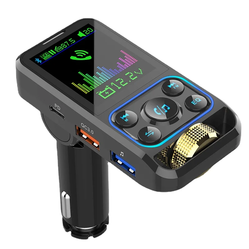 

BC83 Car MP3 Player Cigarette Lighter U Disk Card Bluetooth Hands-Free Call Large Screen USB/PD Fast Charger Car Charger